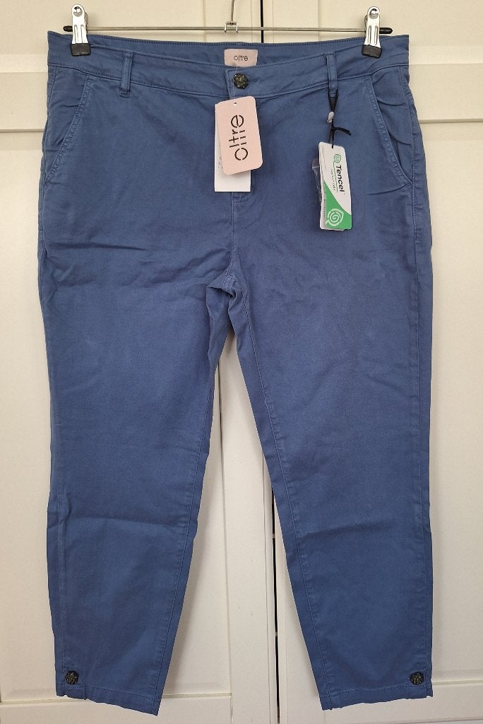 Oltre nieuwe blauwe chino 7/8 broek, maat 42 L, Oltre, Blauw, Maat 42/44 (L), Nieuw