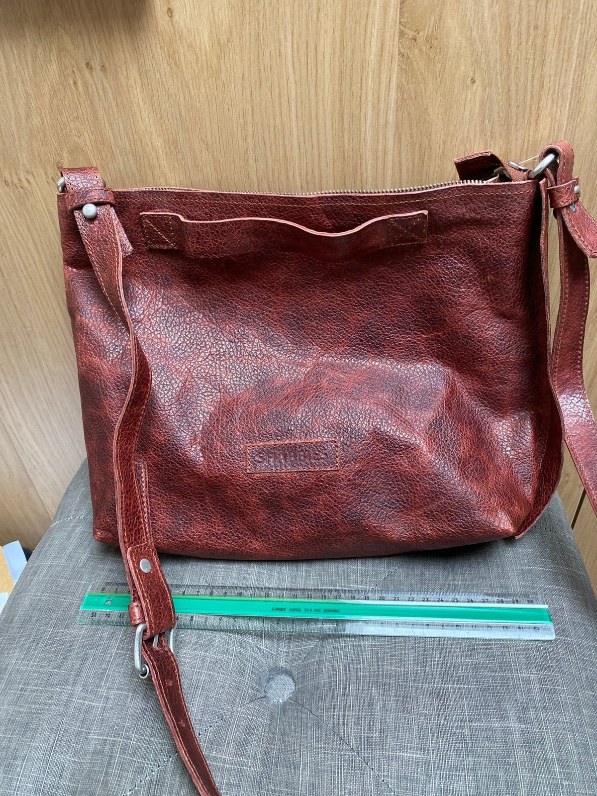 Shabbies tas roodbruin, Ophalen of Verzenden, Handtas