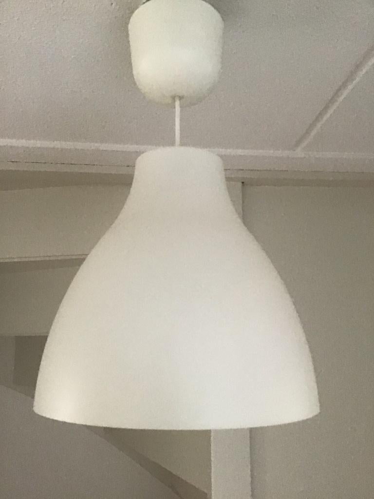 Witte hanglamp van Ikea, Ophalen, Zo goed als nieuw, Kunststof, Minder dan 50 cm