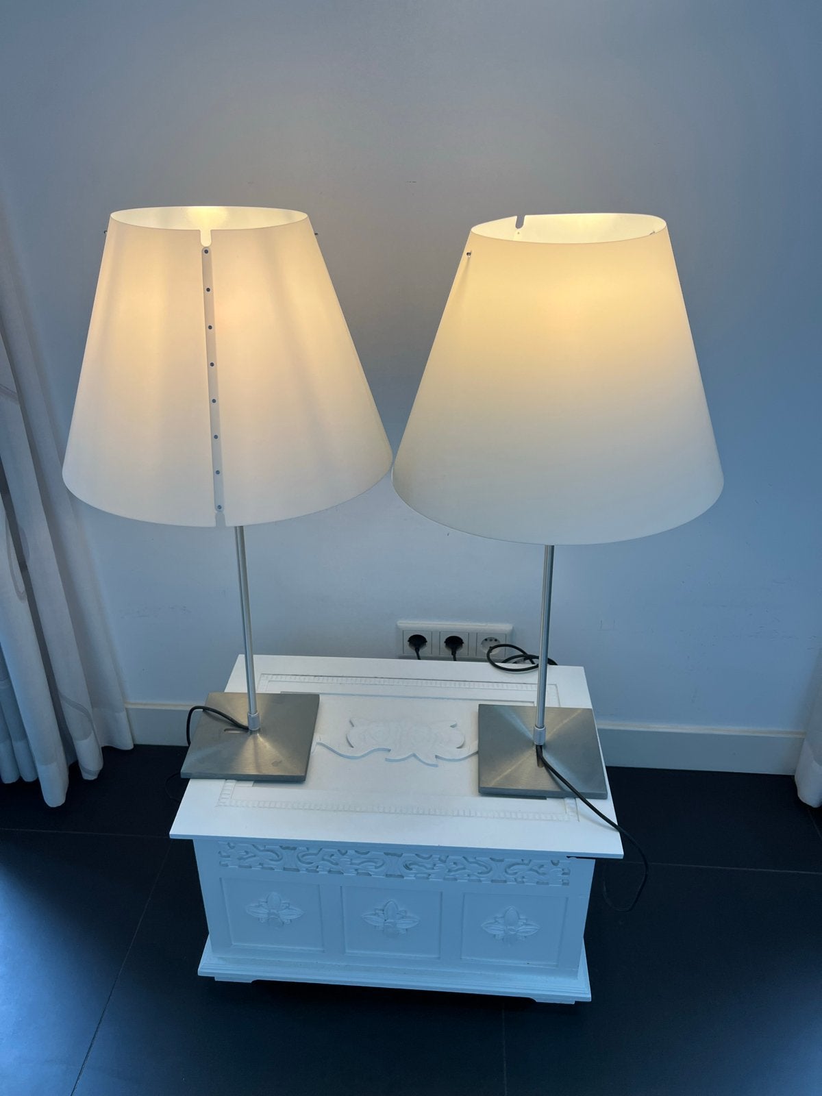 Set van 2 Luceplan Costanza D13 tafellampen, Huis en Inrichting, Dimbaar, Overige merken, Wit, Zo goed als nieuw