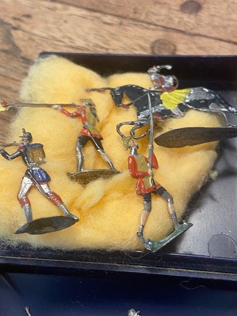 “Antieke handbeschilderde platte tinnen figuren, Antiek en Kunst, Ophalen of Verzenden