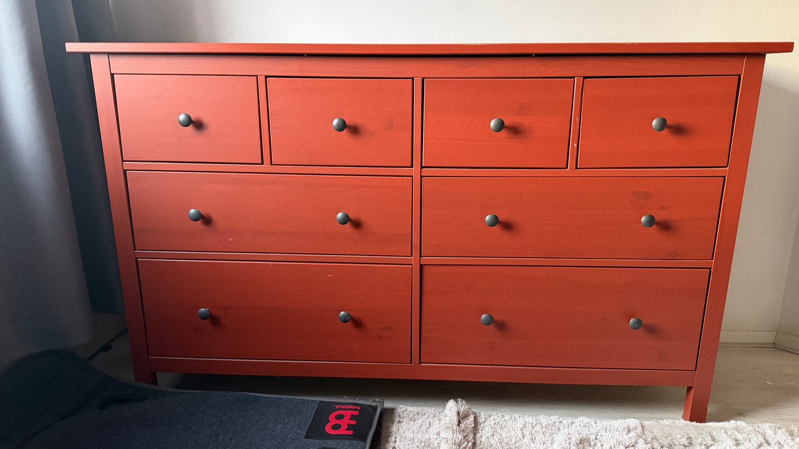 Ikea Hemnes ladekast / commode rood 160 x 50 x 96 cm, Ophalen, Gebruikt, 150 tot 200 cm, Met lade(s)