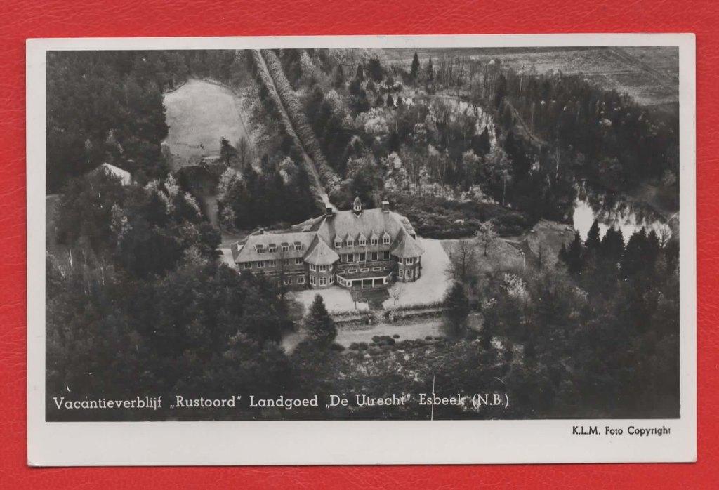 Esbeek (N.Br.) - Luchtfoto  Landgoed "De Utrecht" - 1951, Verzamelen, Ophalen of Verzenden, 1940 tot 1960, Gelopen, Noord-Brabant