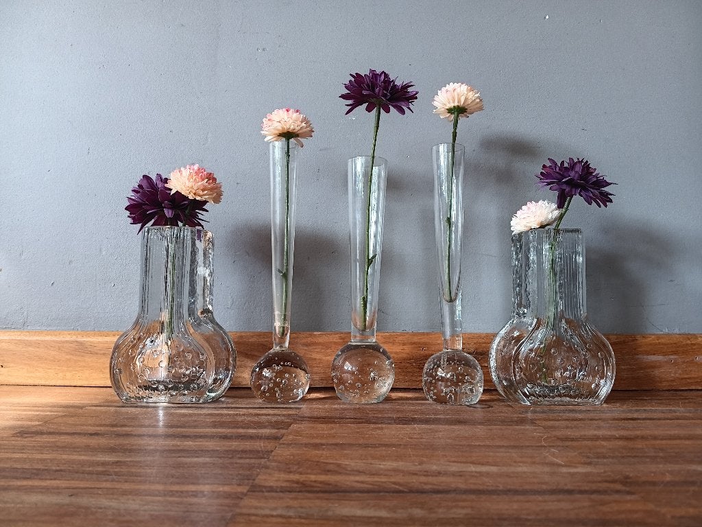 Vintage design solifleur vazen in glas, Ophalen of Verzenden, Huis en Inrichting
