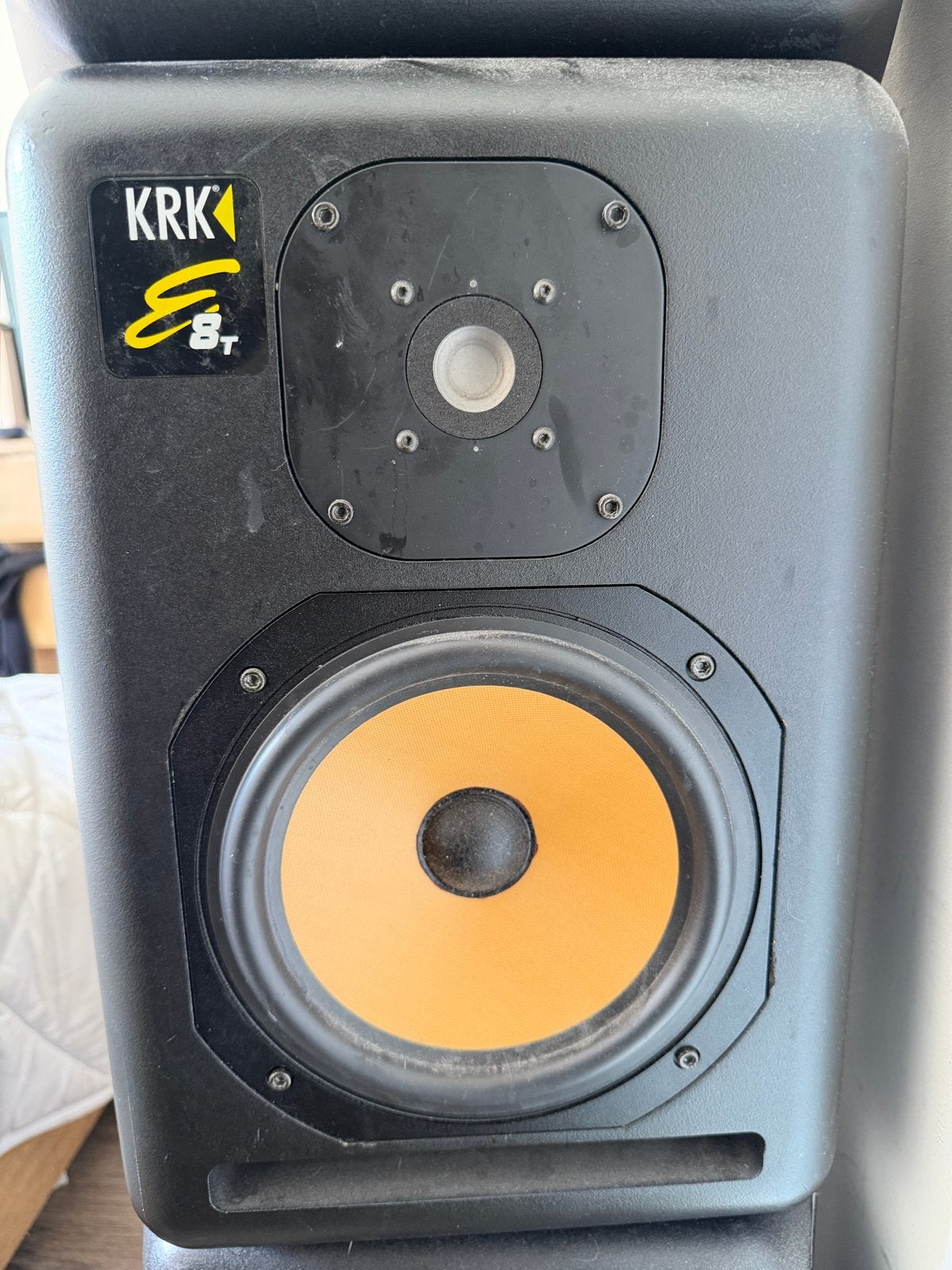 KRK Exposé E8T Studiomonitoren – 2 werkend + 1 defect, Audio, Tv en Foto, Luidsprekers, 150 watt of meer, Studiomonitor, Gebruikt