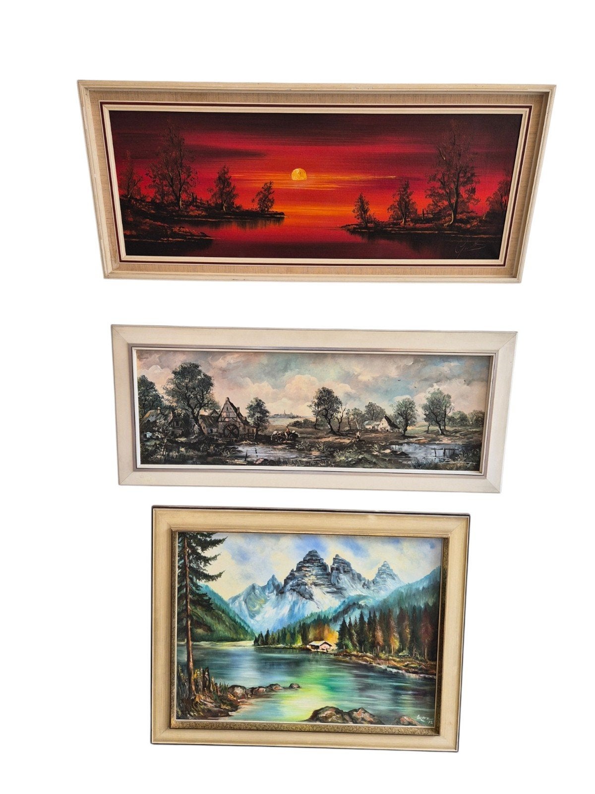 Partij 6 x vintage schilderij (setprijs), Ophalen