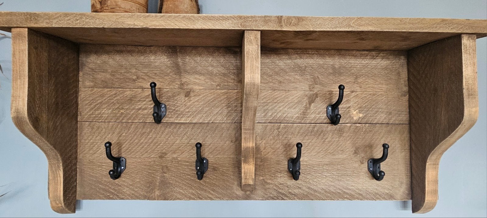 Landelijke kapstok met 6 haken., Huis en Inrichting, Zo goed als nieuw, Minder dan 100 cm, Hout, Ophalen