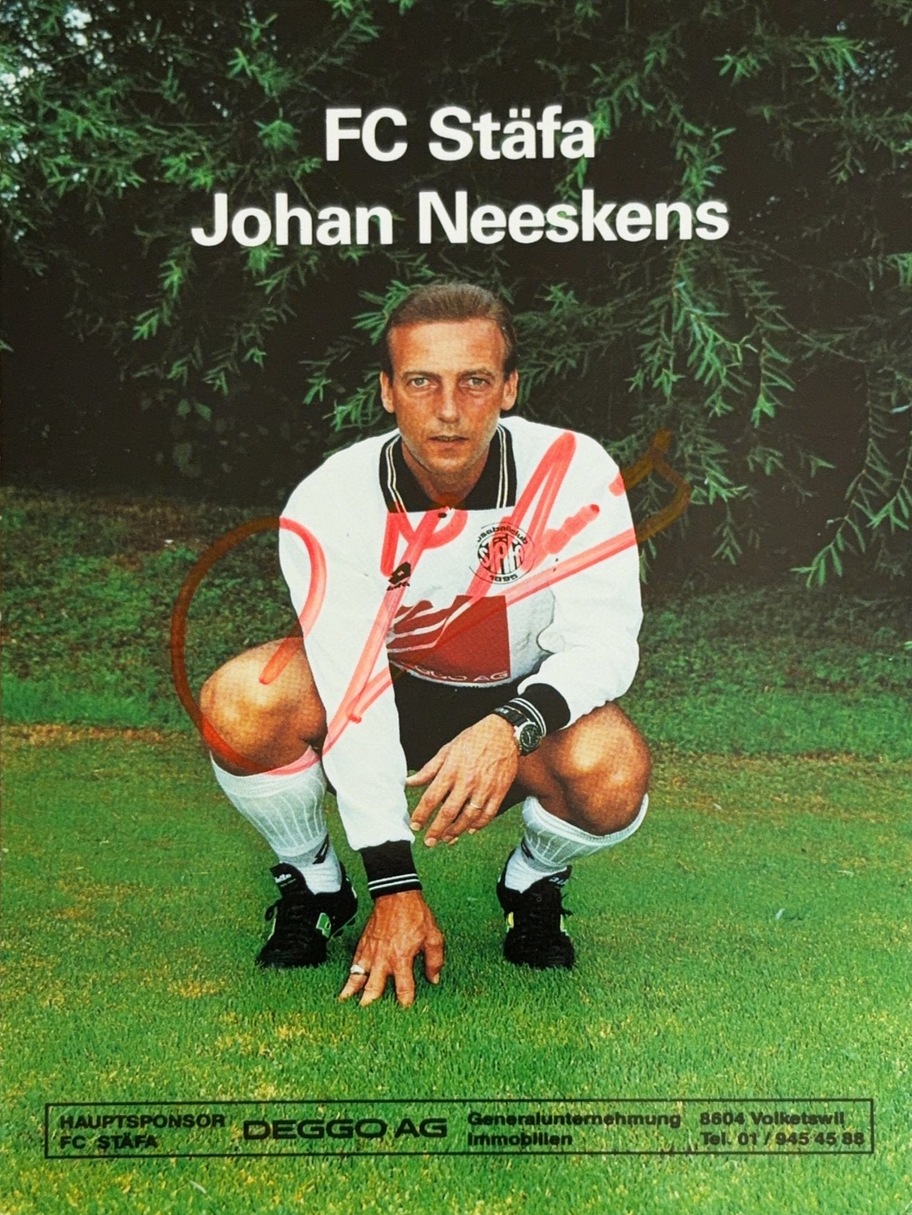 Spelerskaart Johan Neeskens - FC Stäfa Zwitserland, Verzenden, Zo goed als nieuw, Ajax, Spelerskaart