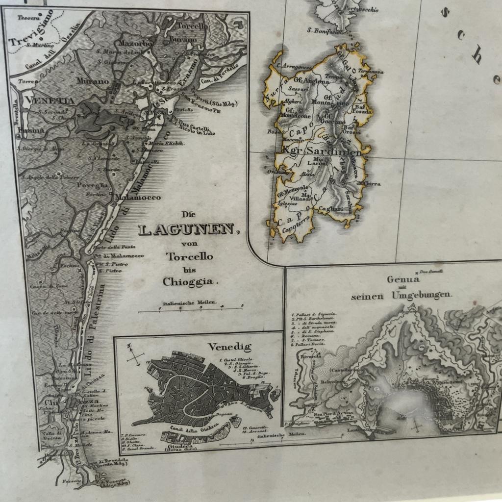 Antieke landkaart Italië - 1815 Spruner's Historische Atlas, Antiek en Kunst, Ophalen