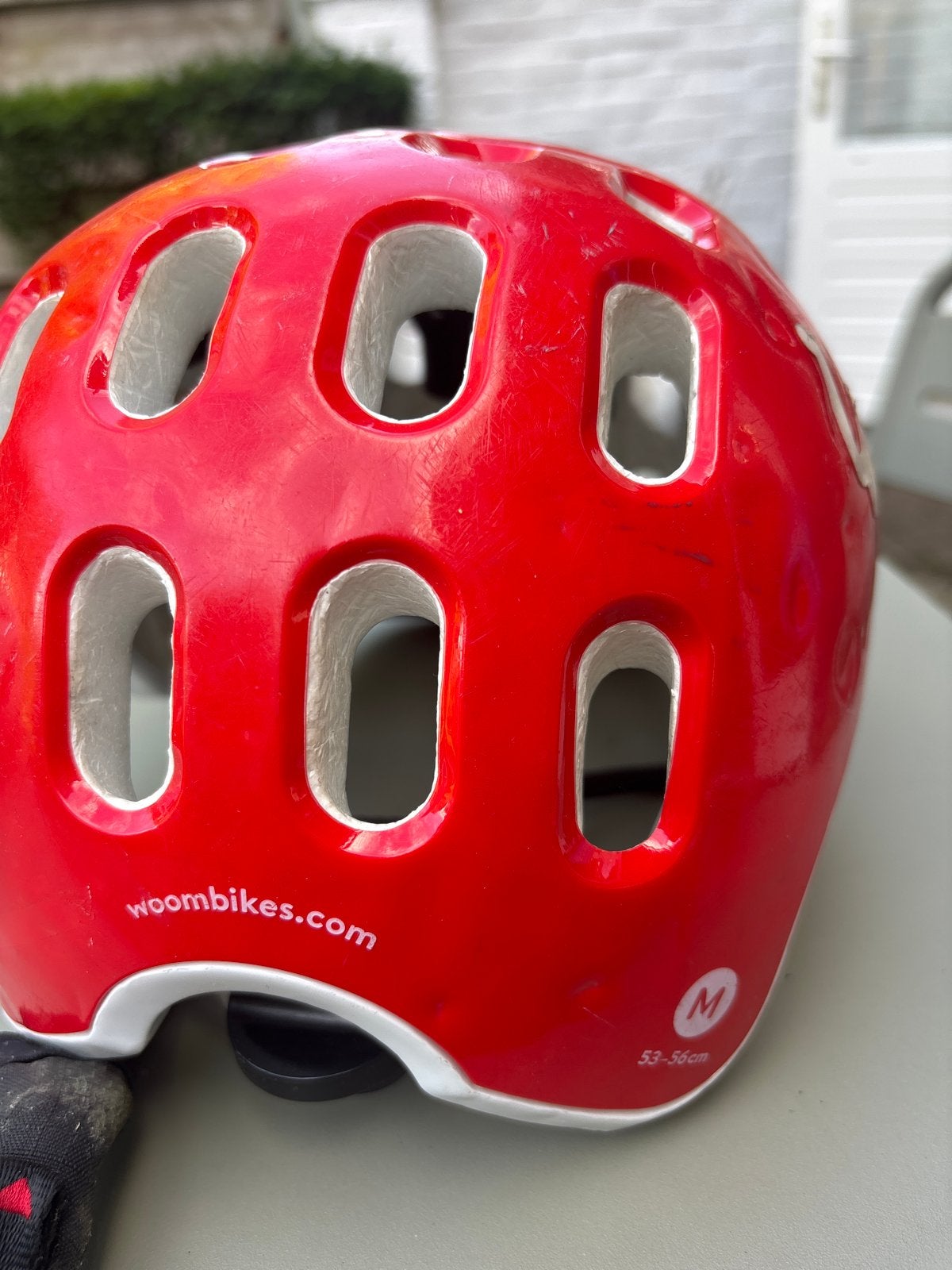 Woom fietshelm rood - Maat M (53-56 cm), Ophalen of Verzenden, Gebruikt, M, Jongen of Meisje