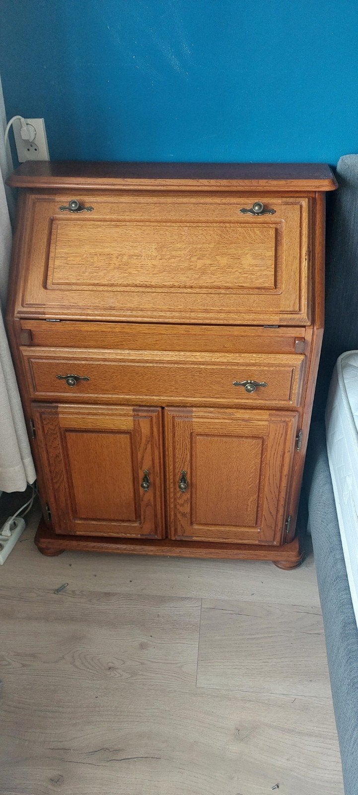 Eikenhouten secretaire / bureau, Ophalen of Verzenden, Gebruikt, Klassiek, Antiek, Landelijk