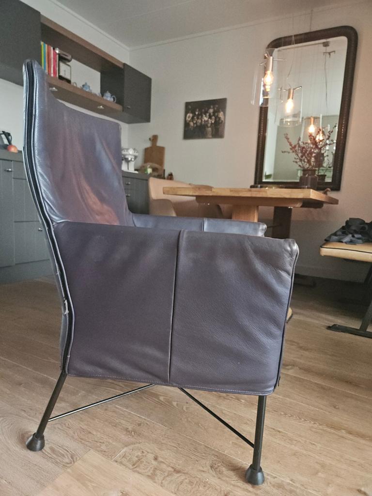 Charly fauteuil (Montis), Huis en Inrichting, Fauteuils, Gebruikt, Ophalen of Verzenden, 50 tot 75 cm, Leer