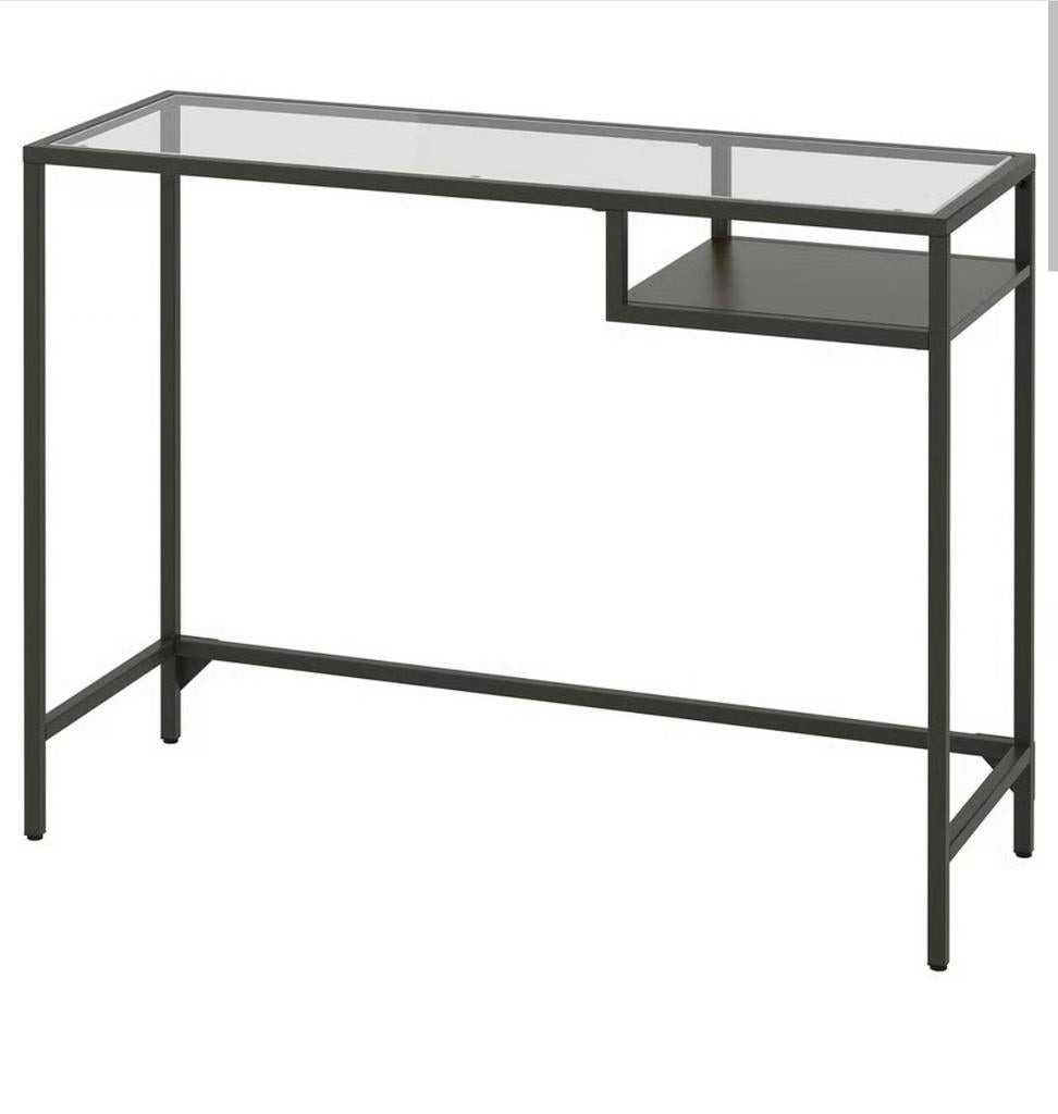 IKEA VITTSJÖ laptoptafel zwart met glas, Huis en Inrichting, Bureaus, Zwart, Gebruikt, Ophalen of Verzenden, IKEA