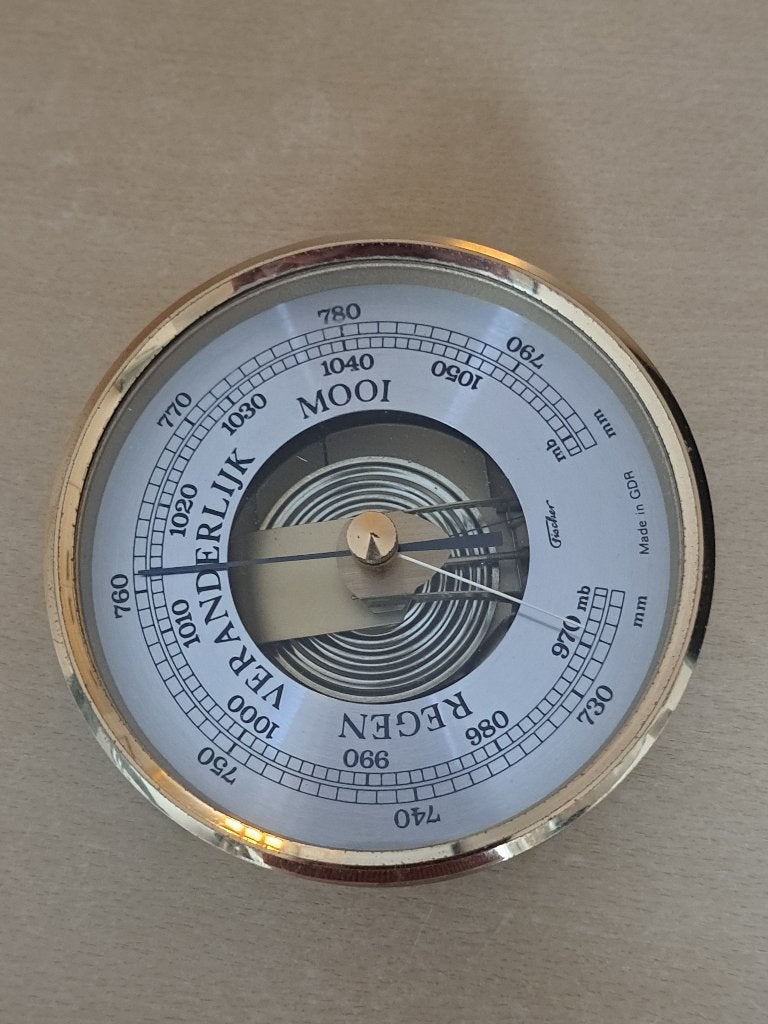 Vintage Fischer Barometer - Made in GDR, Ophalen of Verzenden, Gebruikt, Barometer