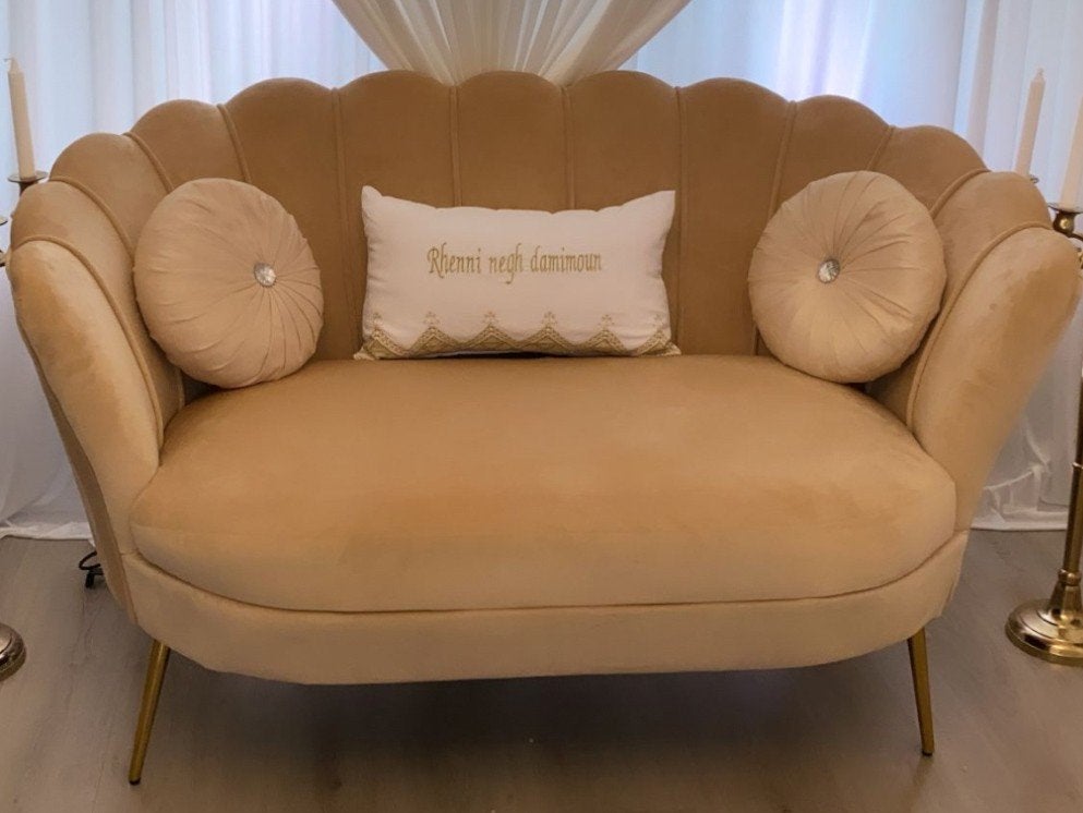 TE KOOP: Velvet 2- zits Bankje, Ophalen, 150 tot 200 cm, Tweepersoons, 75 tot 100 cm