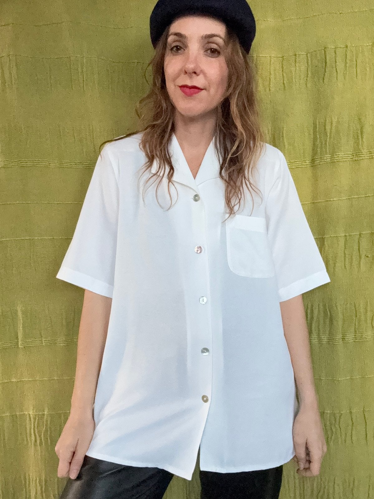 Vintage witte blouse - 40/L/large, Maat 38/40 (M), Hgv, Wit, Hgv