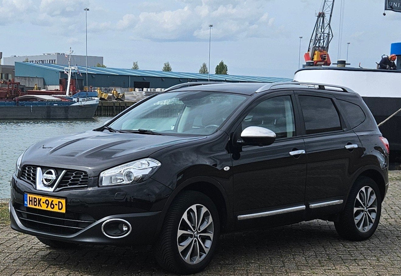 Nissan Qashqai+2 2.0 4WD CVT 2012 Zwart auto pano 7 persoon, Auto's, Automaat, Zwart, 4 cilinders, 7 stoelen