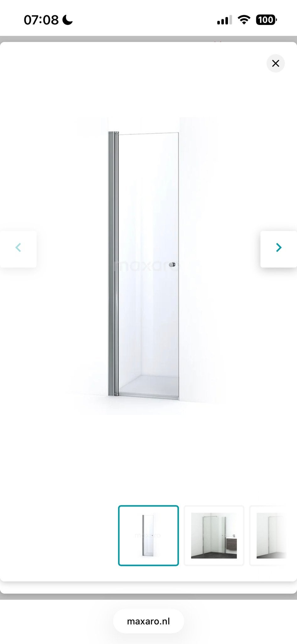 Maxaro Douchedeuren S0311-0450N, 2000x450 mm (2 stuks), Ophalen, Nieuw, Glas, Douche