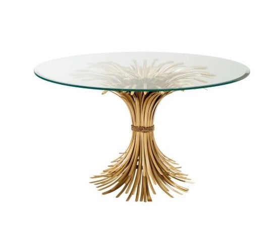 EXCLUSIEVE RONDE EETTAFEL Eichholtz Bonheur 130 cm tarwe, Ophalen