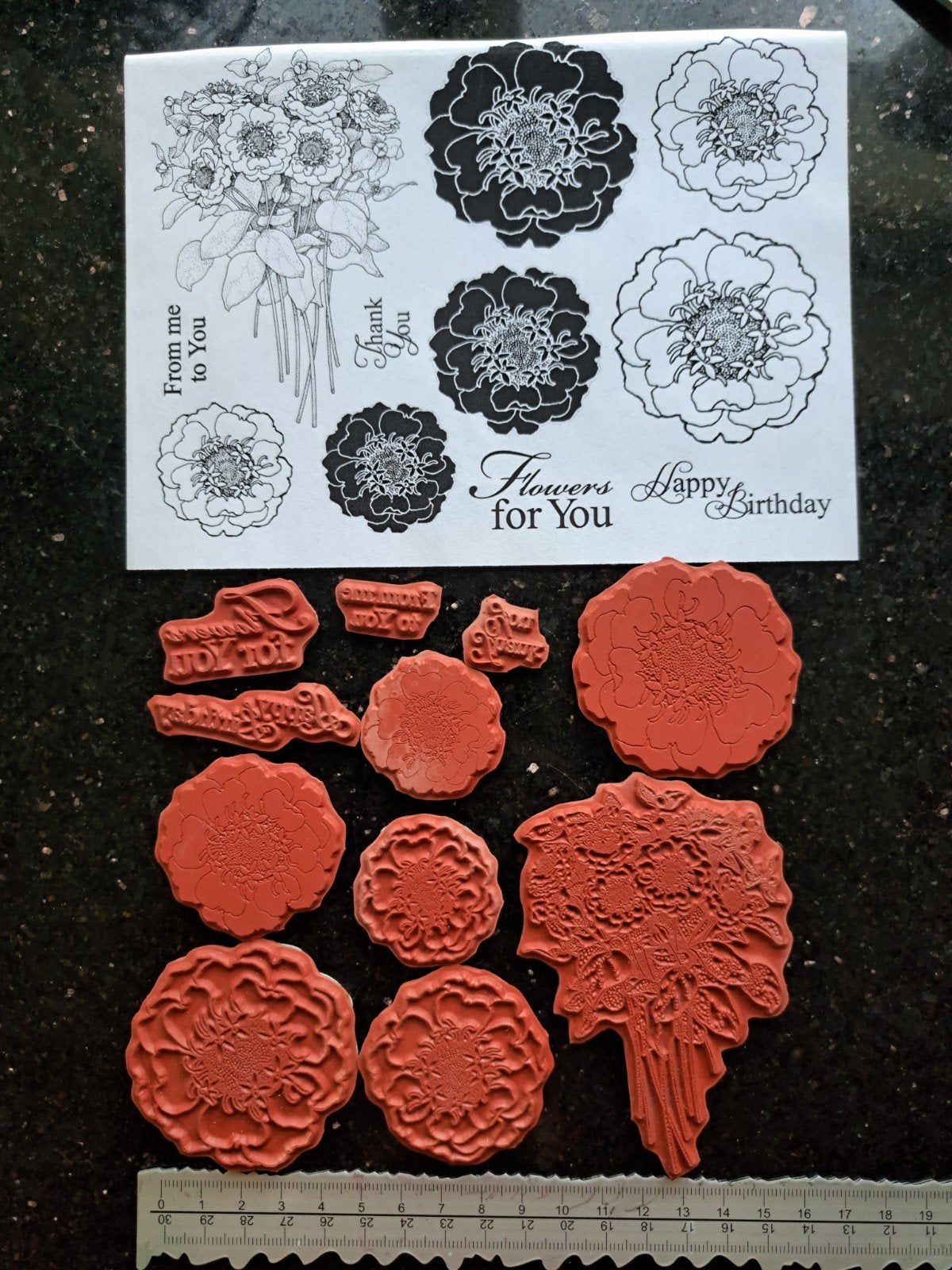 STAMPINBACK RUBBER STEMPELS BLOEMEN KAARTEN MAKEN JOURNALING, Ophalen of Verzenden, Zo goed als nieuw, Overige typen