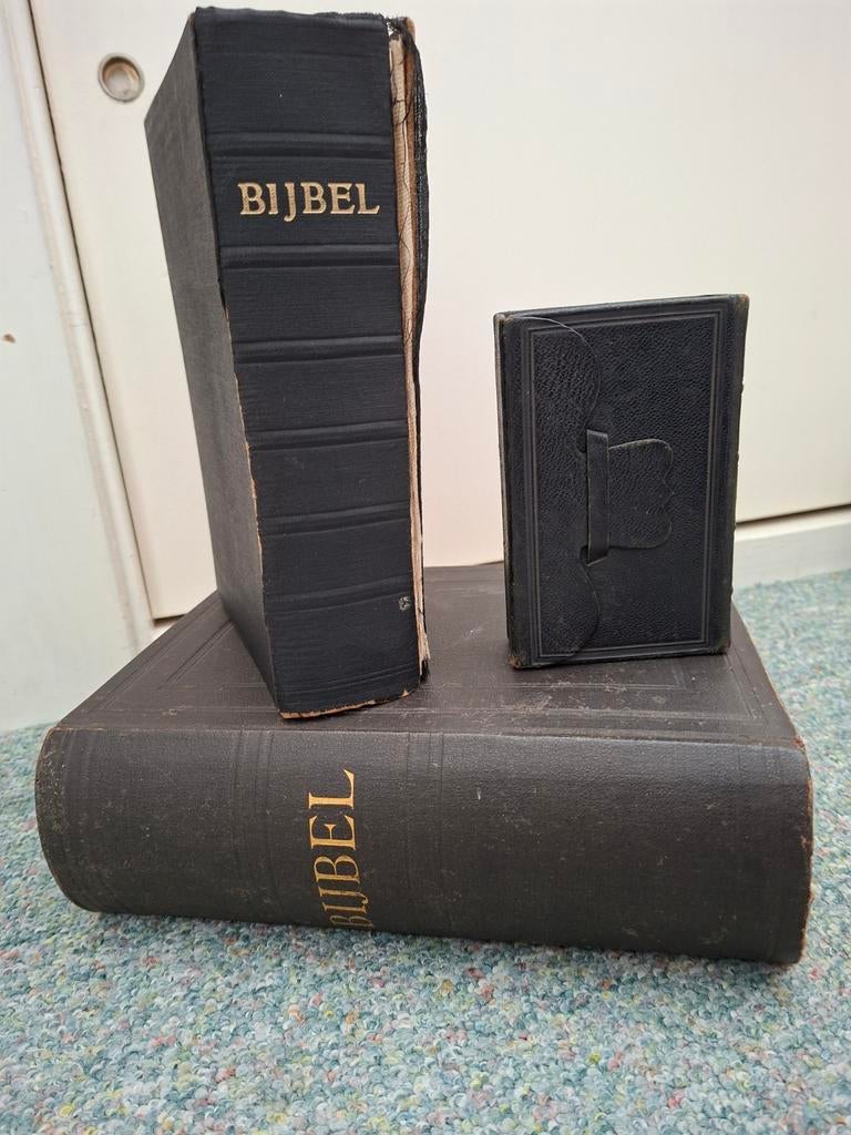 Antieke Bijbels, Trouwbijbel Biblia vergeelde bladeren., Ophalen