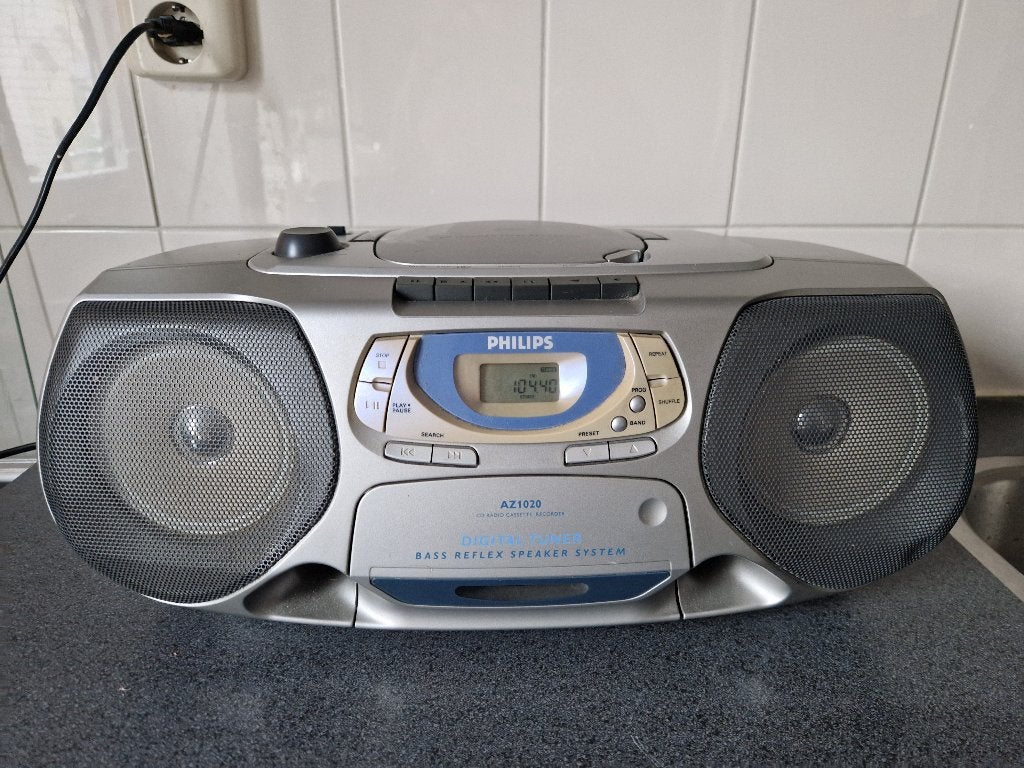Vintage Philips Magnavox AZ1020 CD/Cassette/Radio Boombox, Ophalen of Verzenden, Gebruikt