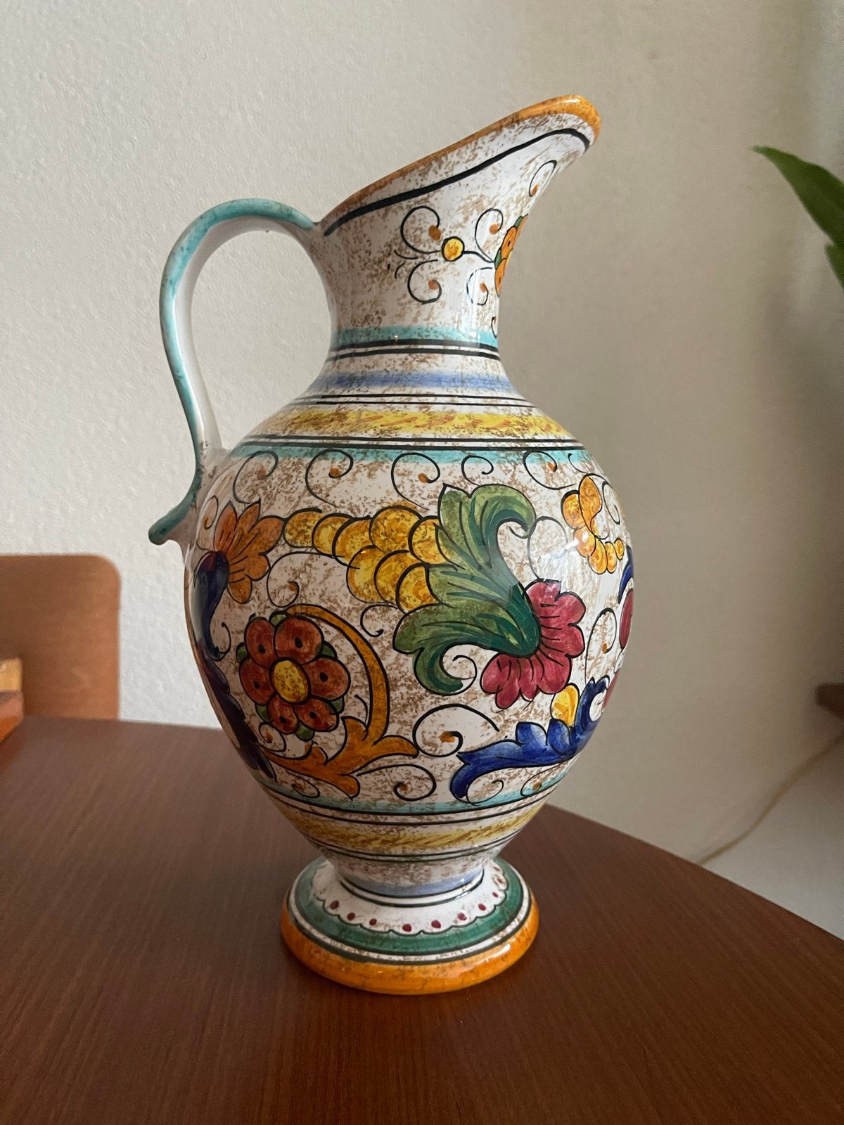 Handbeschilderde Deruta Majolica Kan 31 cm - ARS Artigiana, Antiek en Kunst, Antiek | Vazen, Ophalen of Verzenden