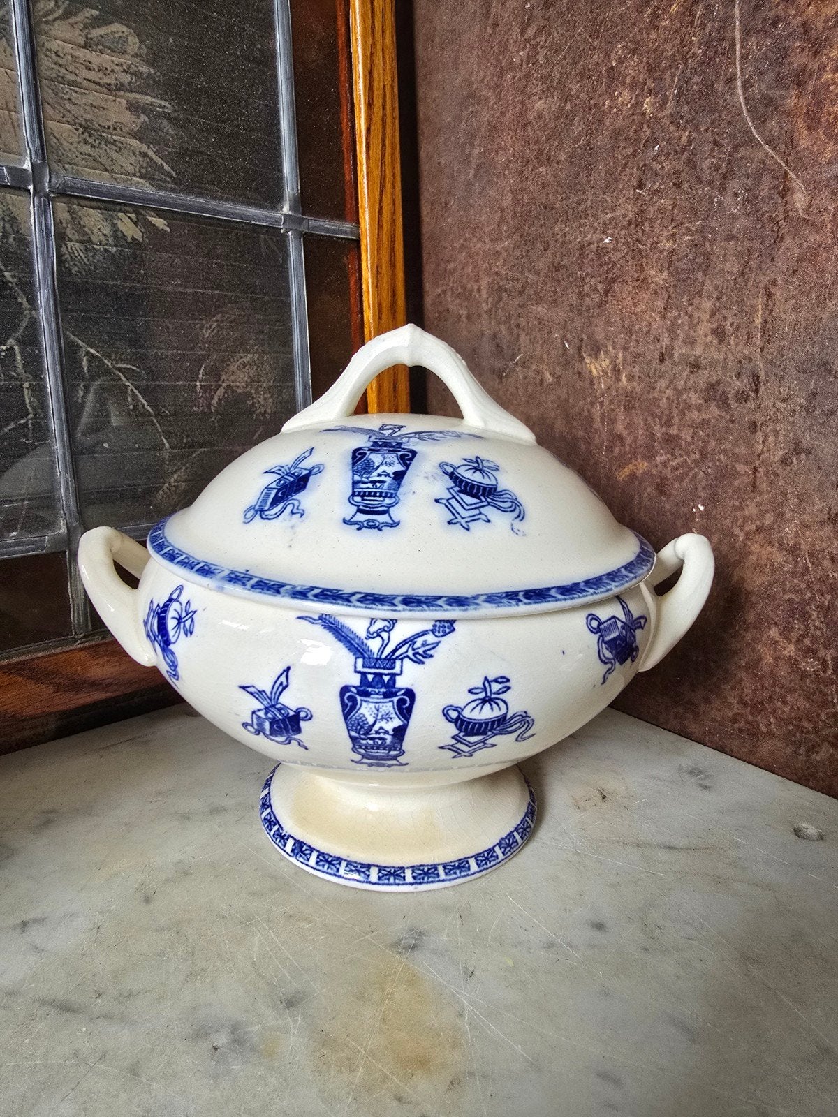 Dekschaal potiche kinderservies petrus regout, Antiek en Kunst, Antiek | Servies compleet, Ophalen of Verzenden