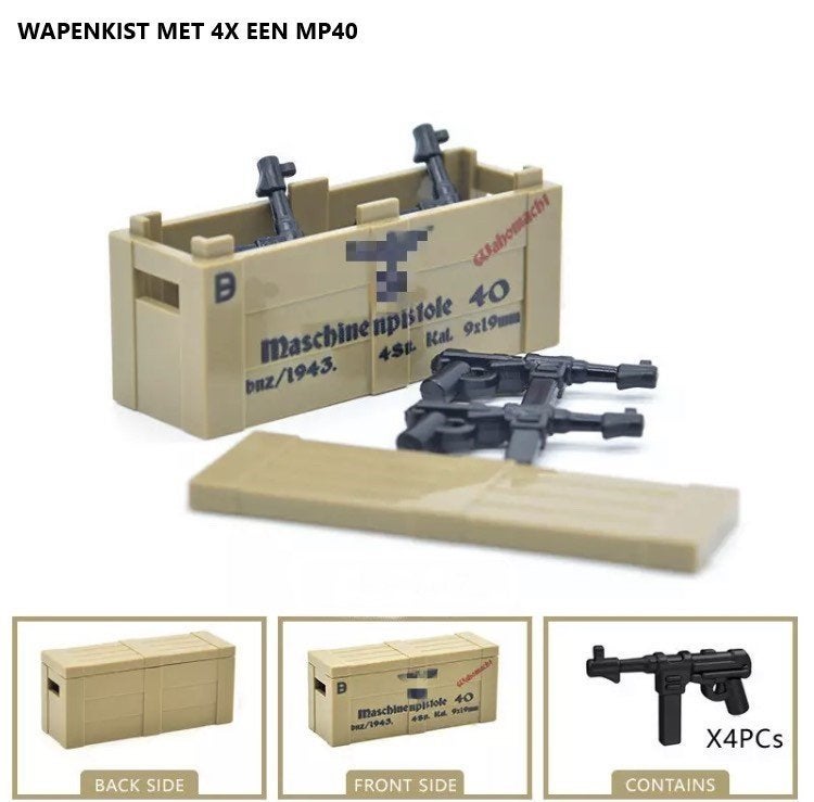 🎁 WW2 Bouwstenen - X31 - Duitse wapenkist " MP40 " 🎁, Ophalen of Verzenden, Nieuw