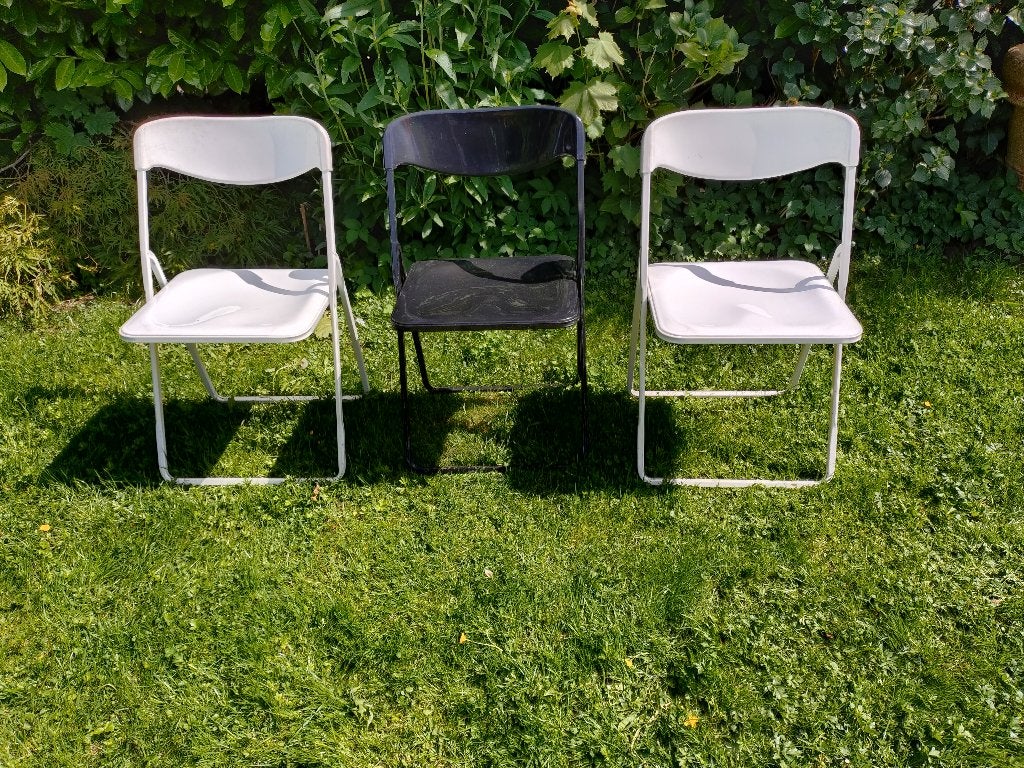 Handige klapstoeltjes 3x, Tuin en Terras, Ophalen, Gebruikt, Kunststof, Inklapbaar