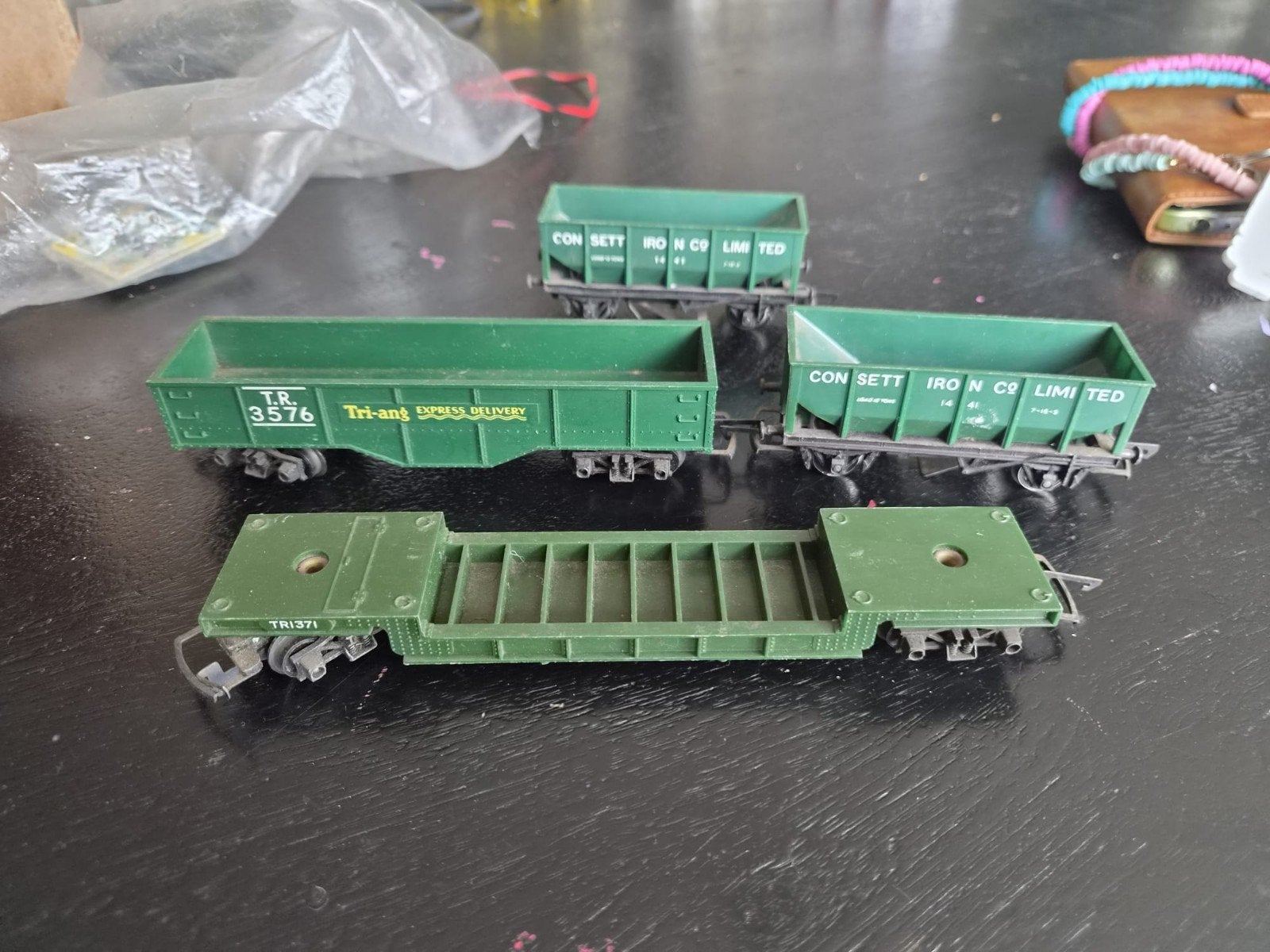 Tri-ang Express Delivery Wagons en Platte Wagon, Ophalen of Verzenden