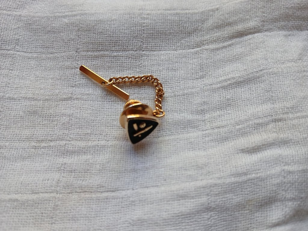 Vintage dasketting dasspeld reversspeld stropdasnaald bowlen, Ophalen of Verzenden, Zo goed als nieuw, Met patroon