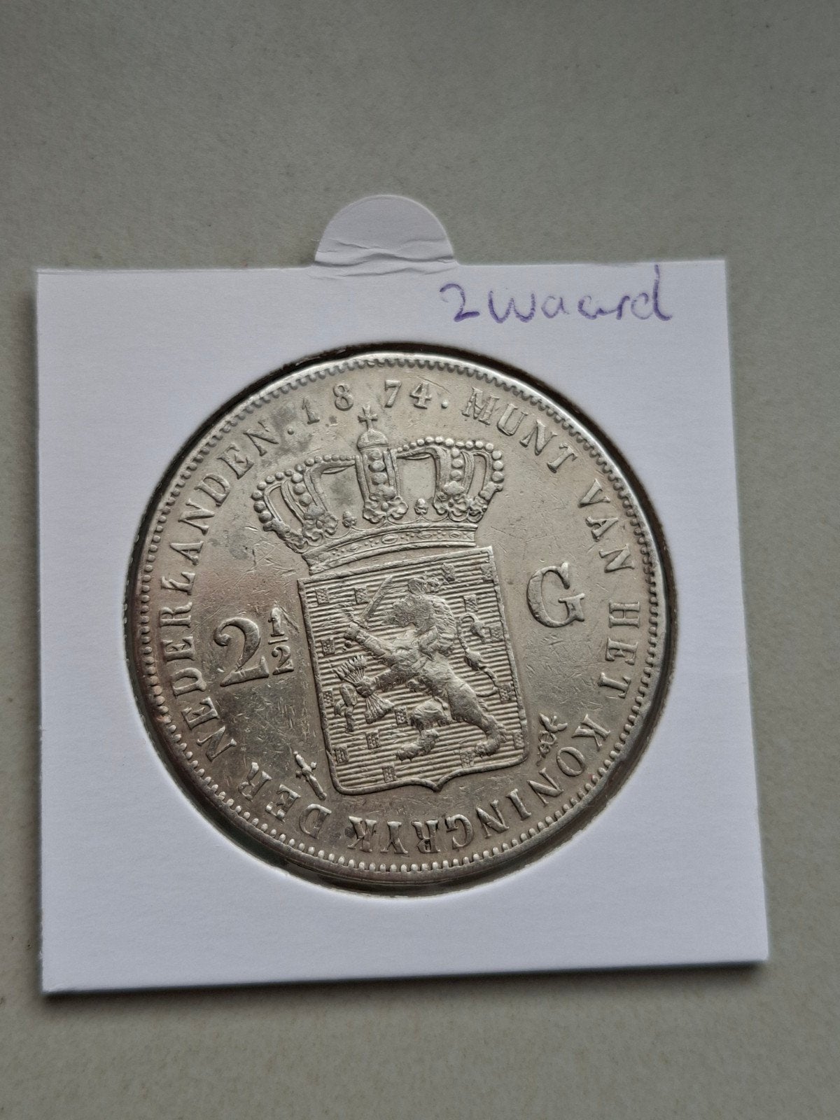 rijksdaalder 1874 willem 3 2½ gulden, Ophalen of Verzenden, Koning Willem III, 2½ gulden