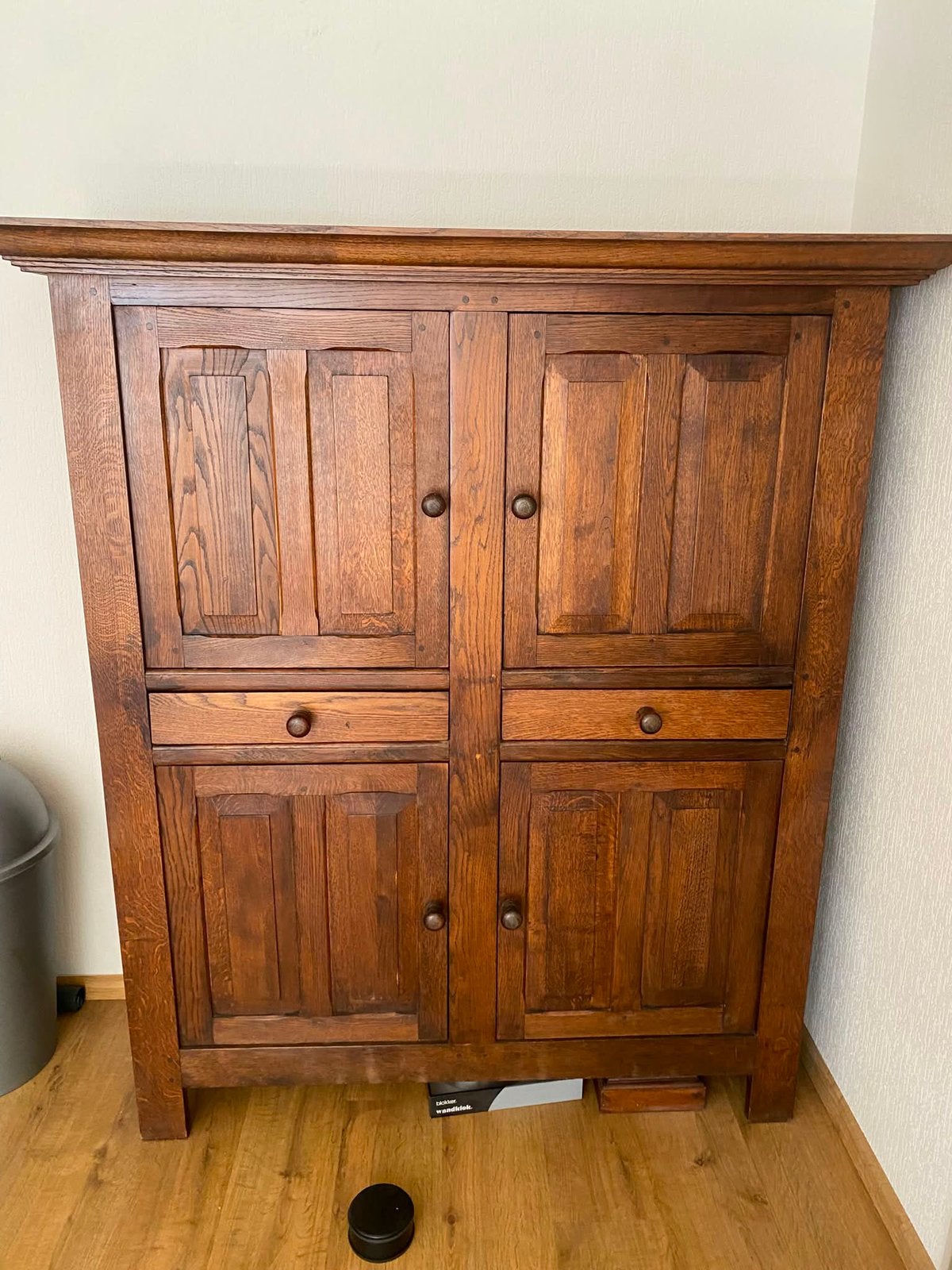Houten wandkast, Ophalen, Gebruikt, 120 tot 170 cm, 120 tot 170 cm