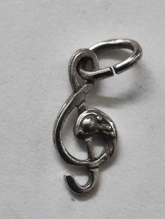 Zilveren G-Sleutel hanger / Bedel muziek 835 (7545), Sieraden, Tassen en Uiterlijk, Ophalen of Verzenden, Nieuw, Zilver, Zilver