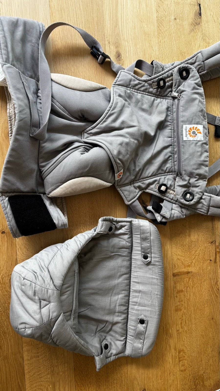 Ergobaby 360 Draagzak 4 Posities Grijs met Baby Inzet, Ophalen, Zo goed als nieuw, Buik, Rug of Zij, Draagzak