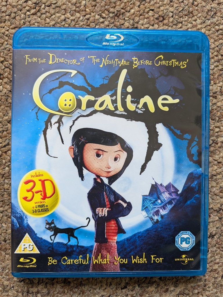 Coraline Blu-ray NLO 2D en 3D met brillen BR6007, Ophalen of Verzenden, Nieuw in verpakking