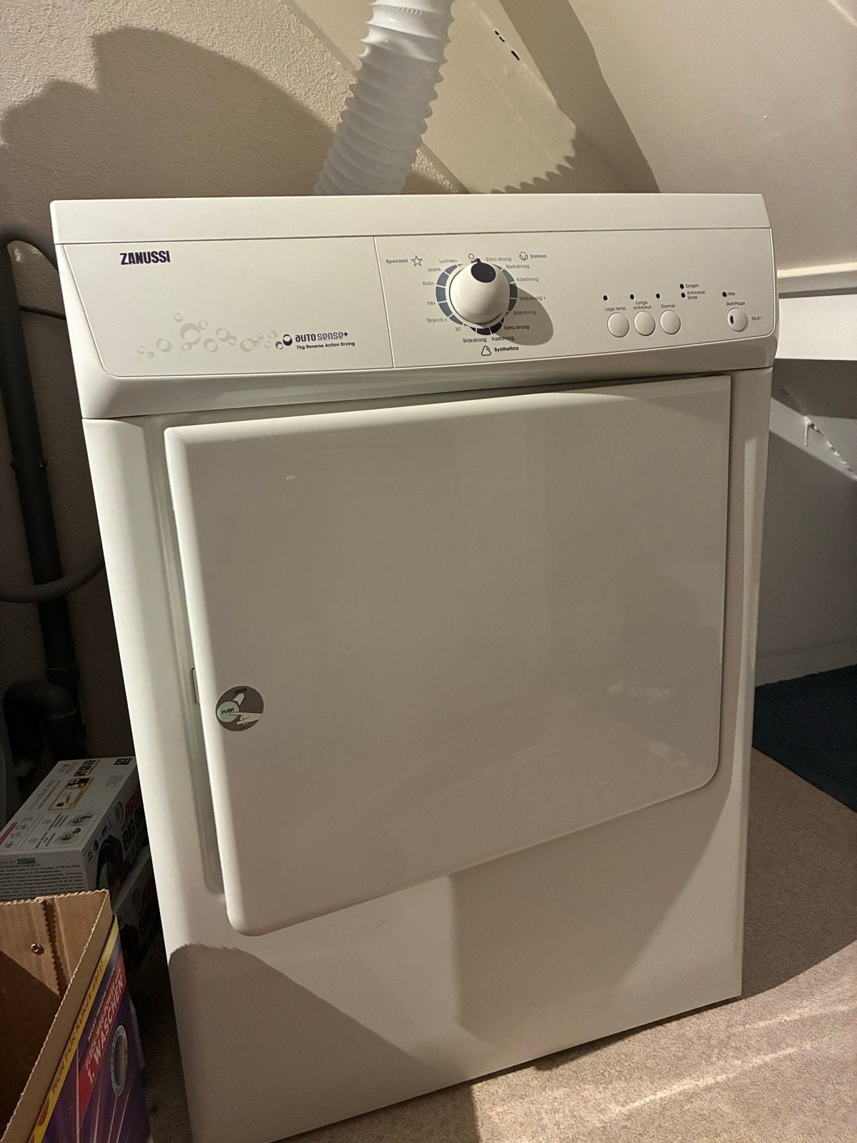 Zanussi AutoSense+ 7kg Luchtafvoer Wasdroger, Witgoed en Apparatuur, Wasdrogers, Ophalen, 6 tot 8 kg, Gebruikt, Luchtafvoer