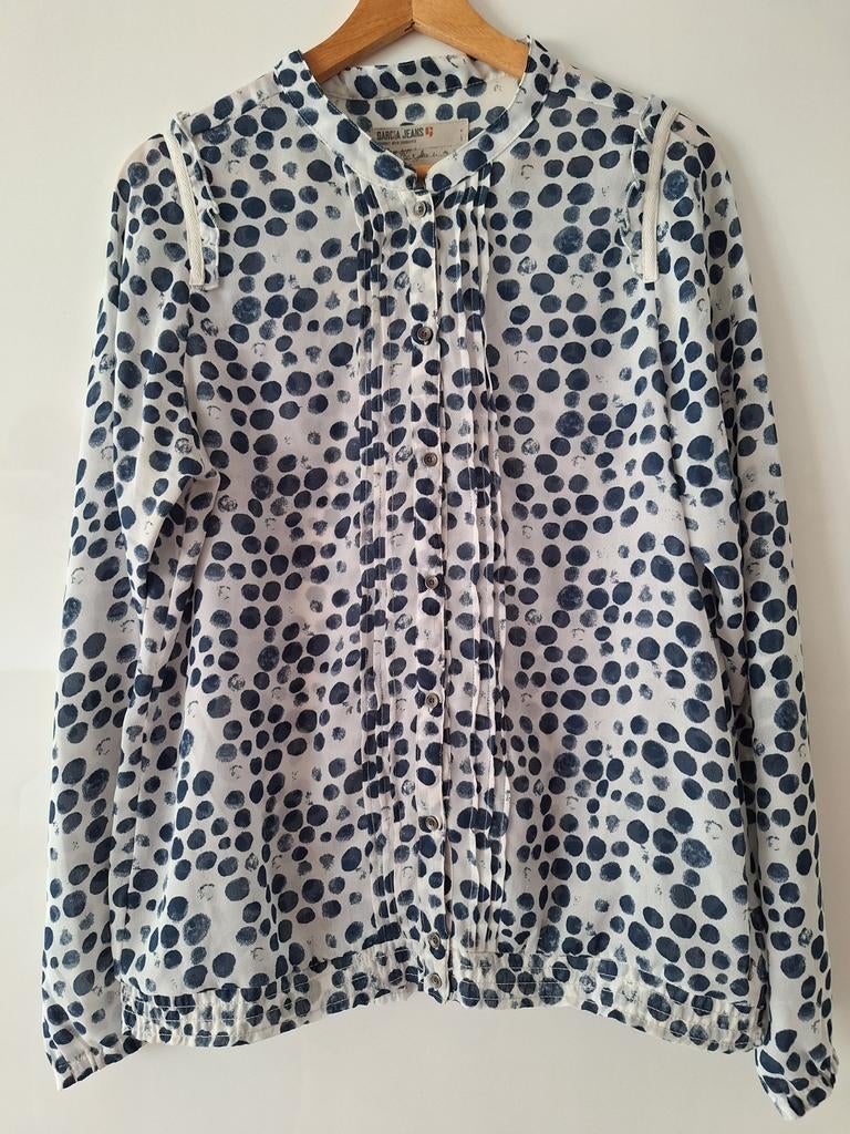 Damesblouse, Ophalen of Verzenden, Zo goed als nieuw, Maat 42/44 (L), Blauw