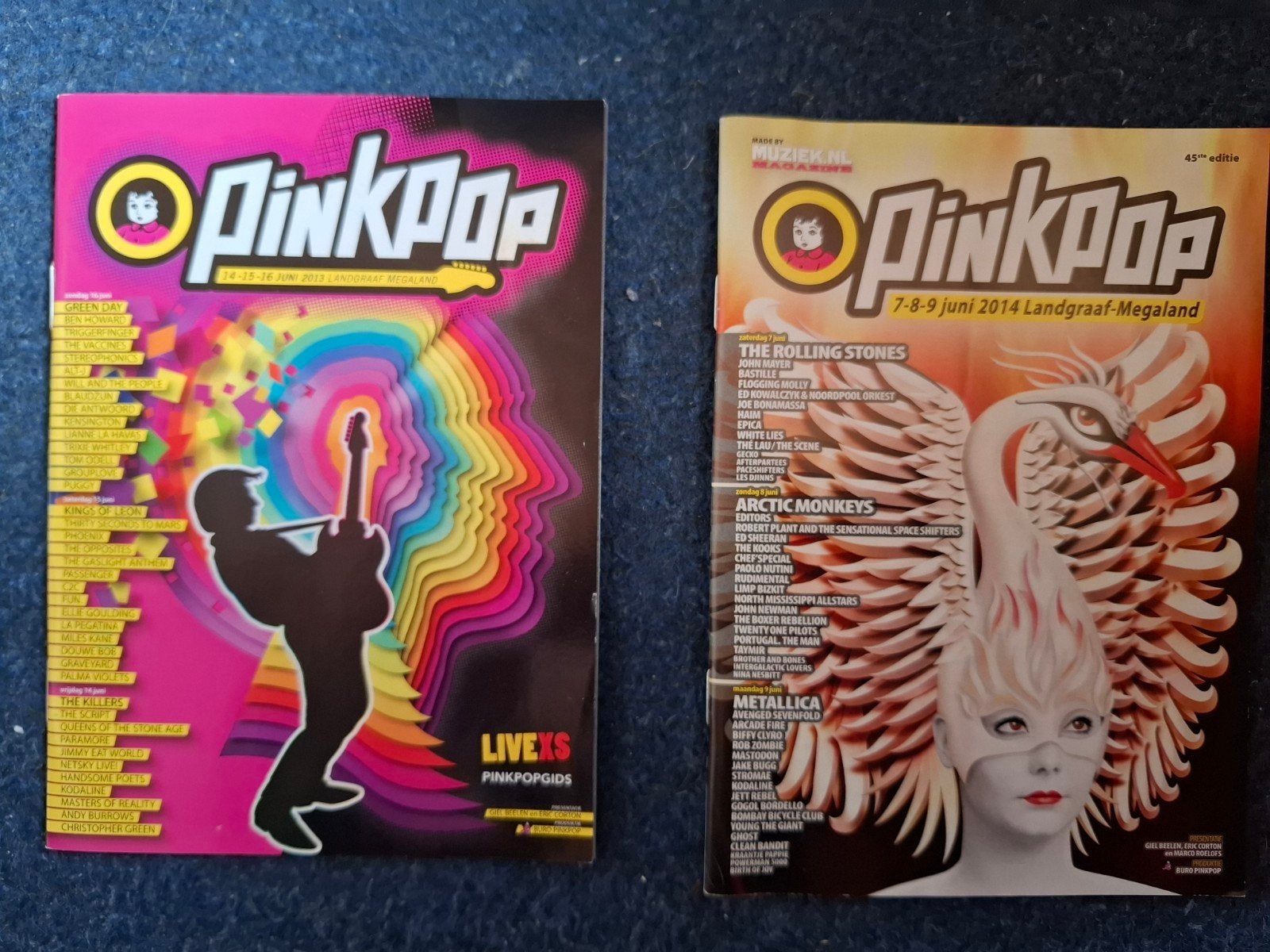 Te koop: Pinkpop programmaboekjes 2013 en 2014, Verzamelen, Muziek, Artiesten en Beroemdheden, Ophalen, Boek, Tijdschrift of Artikel