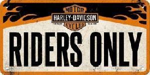 Harley Davidson Riders Only Metalen wandbord 10 x 20 cm, Ophalen of Verzenden, Nieuw, Motoren