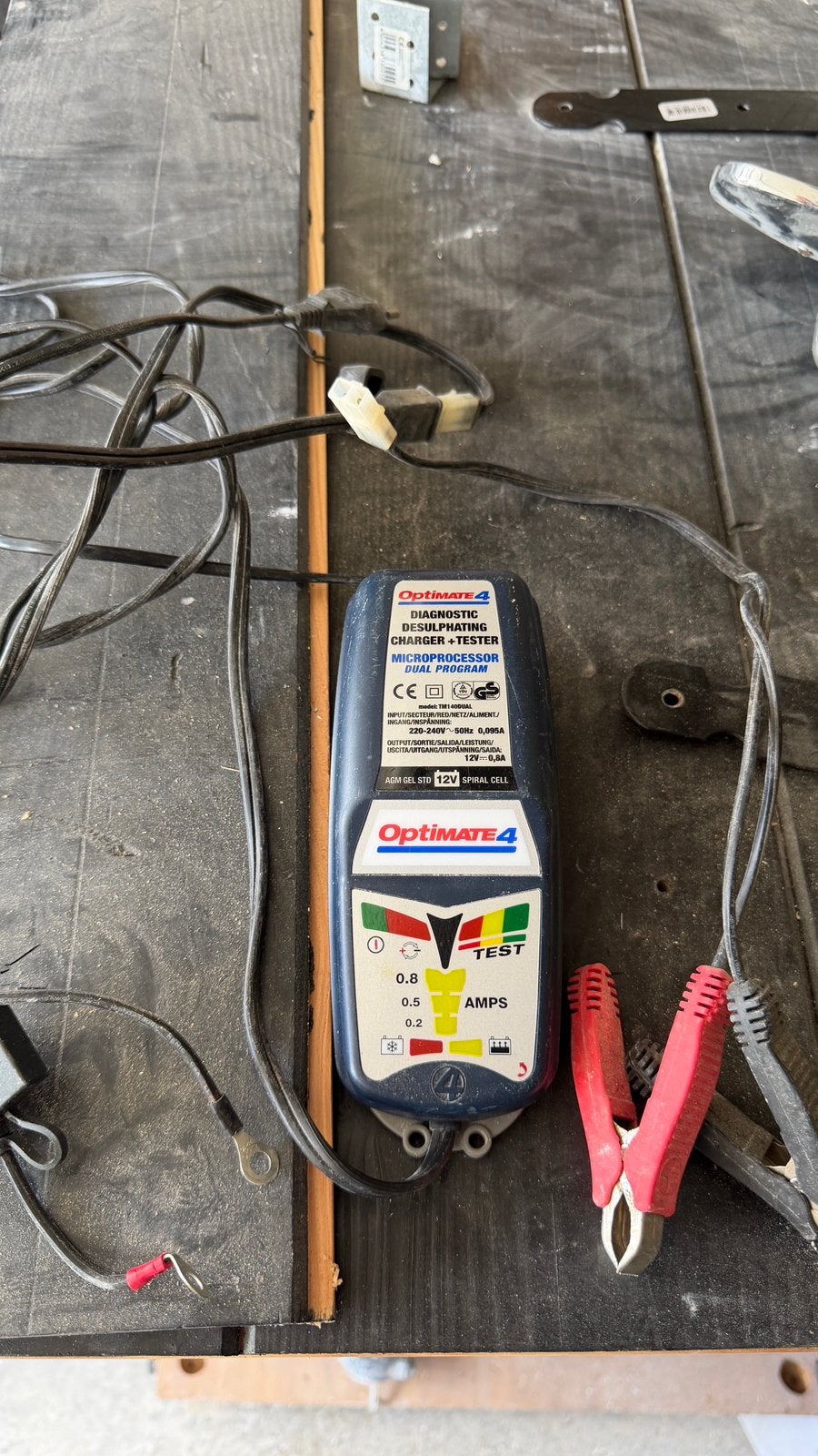 Optimate 4 lader diagnose tester druppelaar enz., Gebruikt