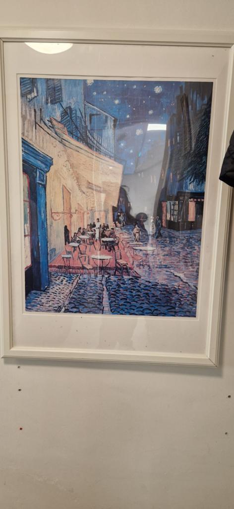 Nachtcafé van Gogh Poster - Ingelijst, Gebruikt, Oorspronkelijke maker, Ophalen of Verzenden, Foto of Poster
