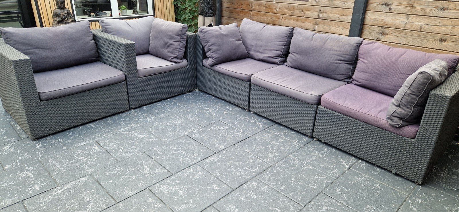 Comfortabele Wicker Loungeset met Kussens