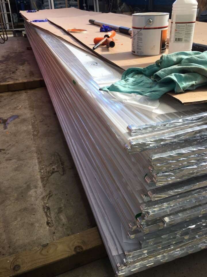 partij polycarbonaat platen  16 mm kanaalplaten lichtplaat, Doe-het-zelf en Verbouw, Ophalen, Gebruikt, Overige materialen, Minder dan 20 mm