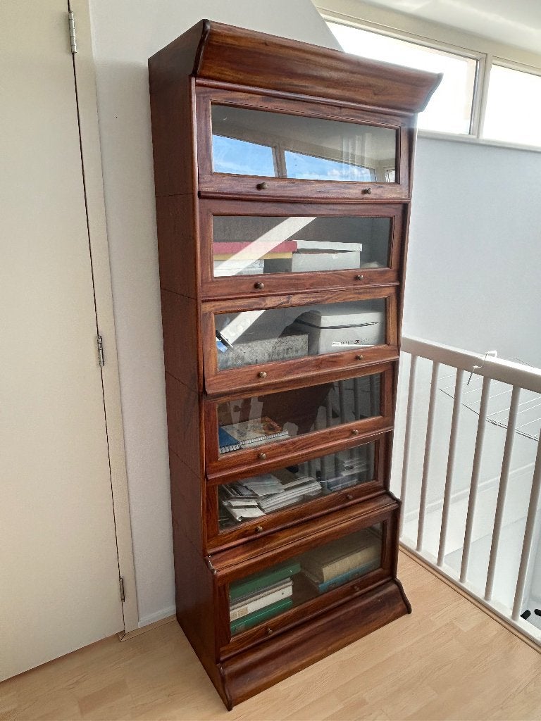 Mahonie vitrine boekenkast, Ophalen of Verzenden