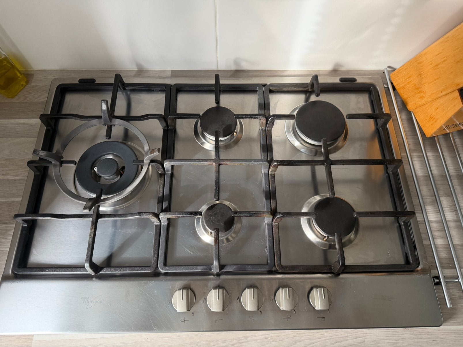 Gaskookplaat Whirlpool, Witgoed en Apparatuur, Kookplaten, Ophalen, 4 kookzones, Zo goed als nieuw, Inbouw