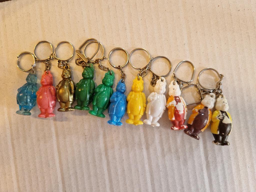 11 kleuren Olivier B. Bommel vintage sleutelhangers Tom Poes, Verzenden, Gebruikt, Knuffel of Figuurtje