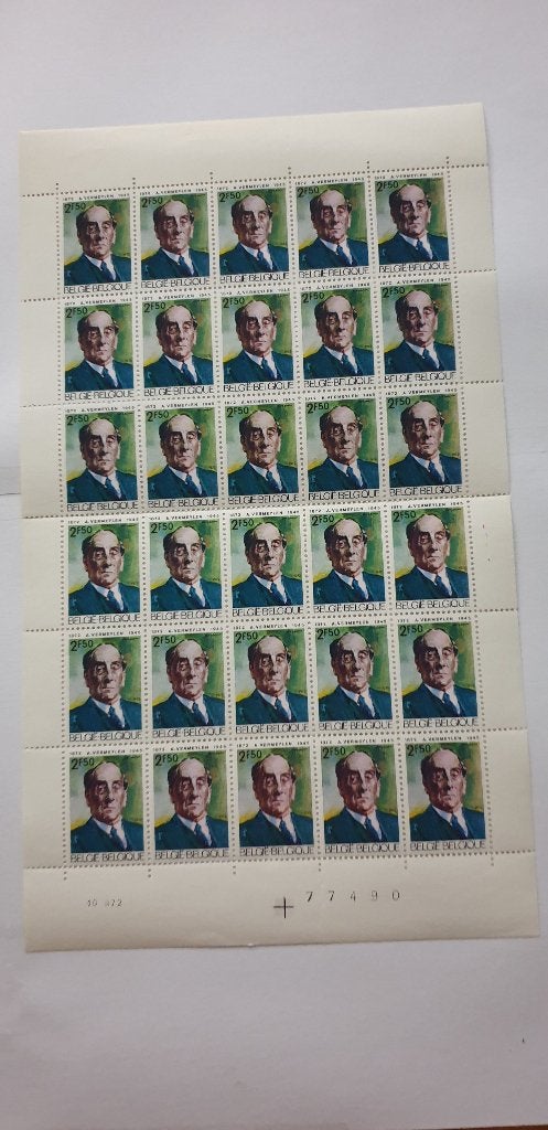 7203 belgie vel van 30 a.vermeylen 1872-1945 1972 2.50F, Postzegels en Munten, Postzegels | Europa | België, Verzenden