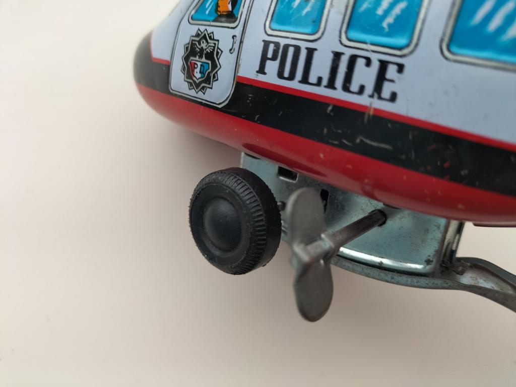 Blikken speelgoed politie helicopter met opwindsysteem, Verzamelen, Ophalen of Verzenden, Gebruikt